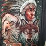 Vintage WILD t shirt American Indian wolf wolves eagle print front and back Size large Image 3