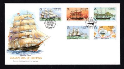 1988 Guernsey Golden Era of Shipping Commemorative Stamps Official First Day Cover (FDC)