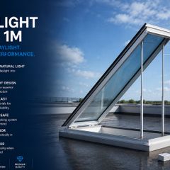 NEW- Aluminum Skylight Window with Wind & Rain Sensor (Double Glazed)