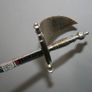 Vintage Miniature Toledo Damascene Sword Letter Opener 1960's Brass and Steel - 9" Image 5