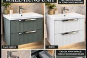 Avara 600 wall hung unit tap waste and wrap around handles included