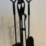 Vintage Fireplace Companion Set on Cast Iron Stand Image 5