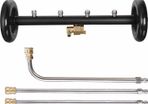 Dual-Function Undercarriage Cleaner,Surface Cleaner for Pressure Washer, 16 Inch, Underbody Car Wash Water Broom with 3 Pieces Extension Wand, 4000 PSI