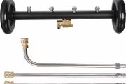 Dual-Function Undercarriage Cleaner,Surface Cleaner for Pressure Washer, 16 Inch, Underbody Car Wash Water Broom with 3 Pieces Extension Wand, 4000 PSI