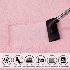 Pink non slip fluffy rug
