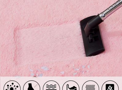 Pink non slip fluffy rug
