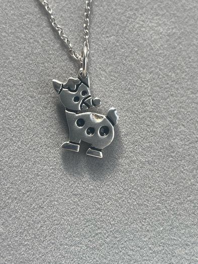 silver cow necklace