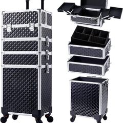 Makeup Suitcase 4-in-1 Makeup Case, Large Capacity