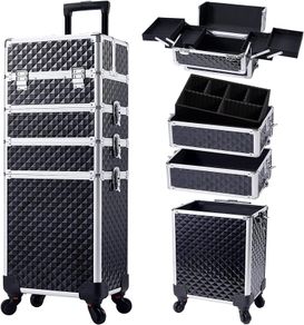 Makeup Suitcase 4-in-1 Makeup Case, Large Capacity