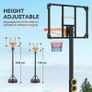 Height Adjustable Basketball Hoop and Stand with Firm Backboard and Weighted Base, Portable Wheels Image 3