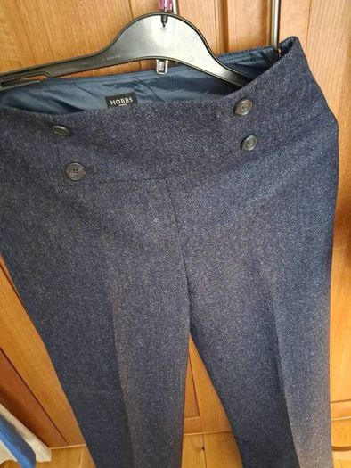 Stunning Hobbs Fully Lined Pure Wool Navy Trouser Suit 10-12