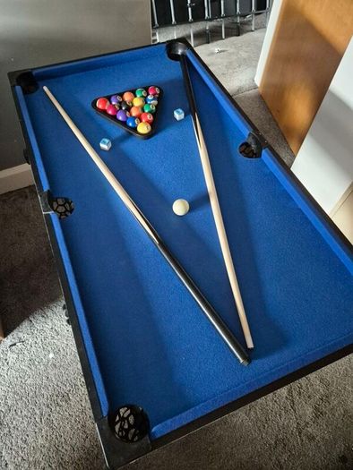 2 in 1 Folding Combo Game Table - Pool/Snooker Table, Football Table with Accessory Storage Box