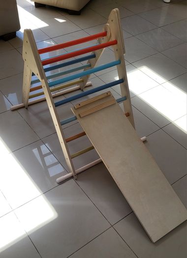 Toddler climbing frame with slide