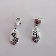 Sun Moon Charm - Pandora Style / Lobster Clasp