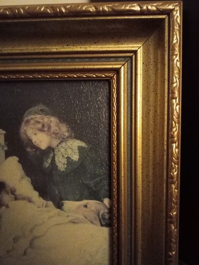 Oleograph of Wake Up It's A Christmas Morning by Arthur Elsley