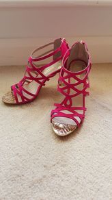 Pink lazercut BIBA heels
