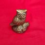 Brass Owl Figurine on Tree Stump Image 8