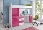 Kids High sleeper ROY4 D  with computer desk and wardrobe HIGH GLOSS fronts FREE DELIVERY