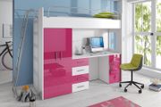Kids High sleeper ROY4 D  with computer desk and wardrobe HIGH GLOSS fronts FREE DELIVERY
