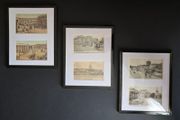 Vintage Dublin Wall Art 3 Framed Displays with 6 Old Postcards