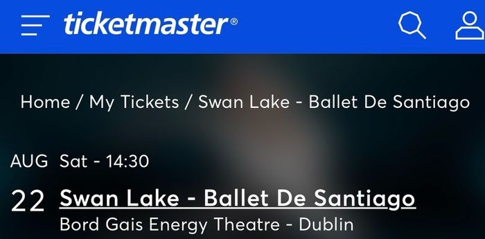 Swan lake  Ballet Bord Gais Saturday 22 @ 1430pm
