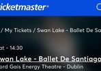 Swan lake  Ballet Bord Gais Saturday 22 @ 1430pm