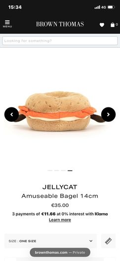 New JELLYCAT Amuseable Bagel