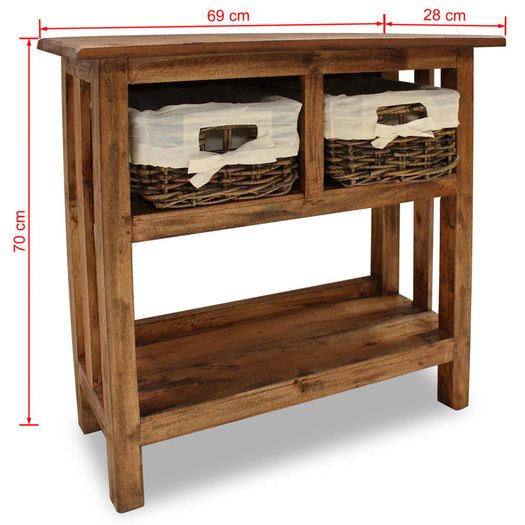 Console Table Solid Reclaimed Wood 69x28x70 cm