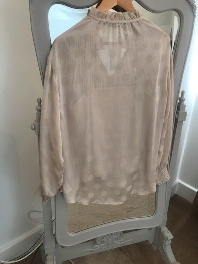 BNWT Beautiful Champagne Spot Blouse size 8