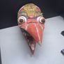 Vintage Hand Carved Painted Wooden Bird Demon Mask Folk Art 33cm Image 3
