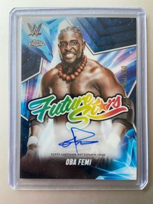 WWE Topps Chrome 2025 Oba Femi, Blue Refractor Autograph 55/150