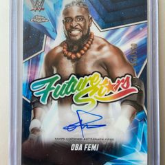 WWE Topps Chrome 2025 Oba Femi, Blue Refractor Autograph 55/150