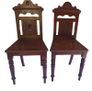 CLEARANCE PAIR of antique 19th century Victorian mahogany hall chairs Image 5