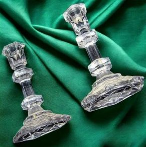 Vintage Pair Galway Crystal Candlesticks