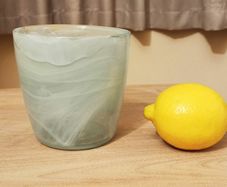 Marbled effect Grey White & Clear Glass Vase/ Plant Pot