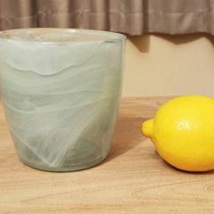 Marbled effect Grey White & Clear Glass Vase/ Plant Pot
