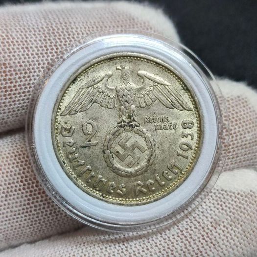 2 Reichsmark 1938 B Vienna WW2 Silver Coin third Reich