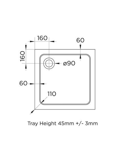 900 x 900 shower tray