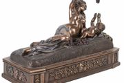 VENUS &amp; CUPID SCULPTURE IN OLD MASTER STYLE ANTIQUE Dreamlike collector's item / based on  original by Veronese &amp; signed