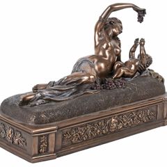 VENUS & CUPID SCULPTURE IN OLD MASTER STYLE ANTIQUE Dreamlike collector's item / based on  original by Veronese & signed
