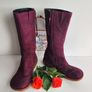 Dr Martens 3B28 burgundy midcalf wedge leather suede boots UK4 EU37 US6 Image 9