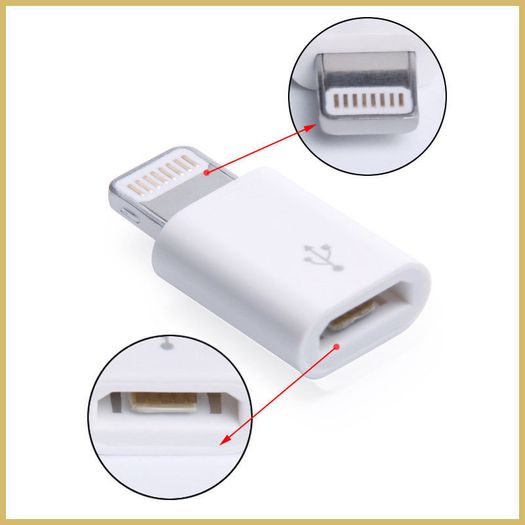 2 X Micro USB (Female) to Apple Lighting 8 Pin (Male) Charger/Data Sync Adapter/Convertor (Black&White) (Brand New/Warranty)