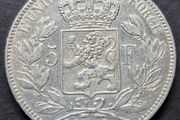 1868 Belgium 5 Francs - Leopold I Silver coin