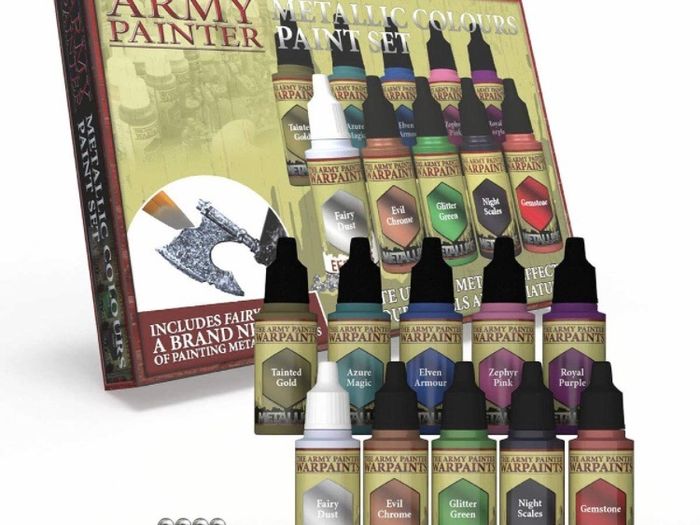 Metallic Colours Paint Set | 10 Acrylic Paints for Collectors in Wargames Miniature Model Painting