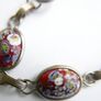Vintage Glass Millefiori Red Italian Link Bracelet length 8" Image 5