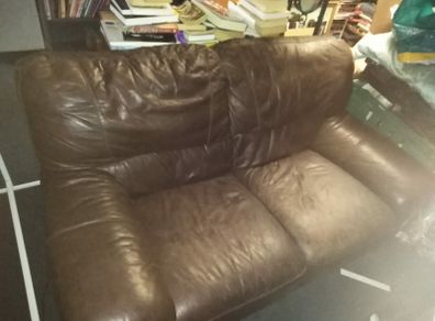Two/Three Seater Gravy Brown Sofa .. Ideal for A Rented Property or Similar