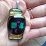 Dichoric glass pendant, Glass jewellery, New Image 2