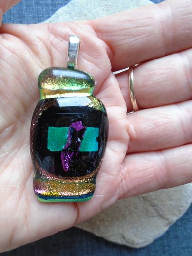 Dichoric glass pendant, Glass jewellery, New