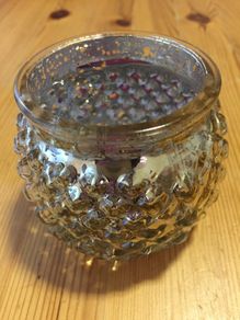 Shabby Chic Glass Votive Holder NEW