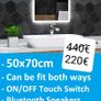 LED Bathroom Mirrors Demister Antifog Bluetooth Sensor Touch Dual LED Weather Station Clock Image 2